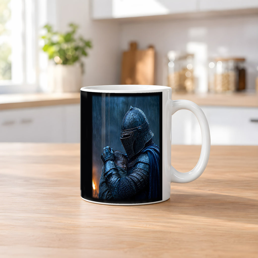 Der Beschützer – weiße Tasse, auf dem Küchentresen