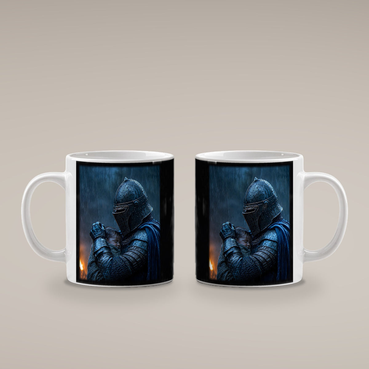 Der Beschützer – weiße Tasse, beide Seiten bedruckt