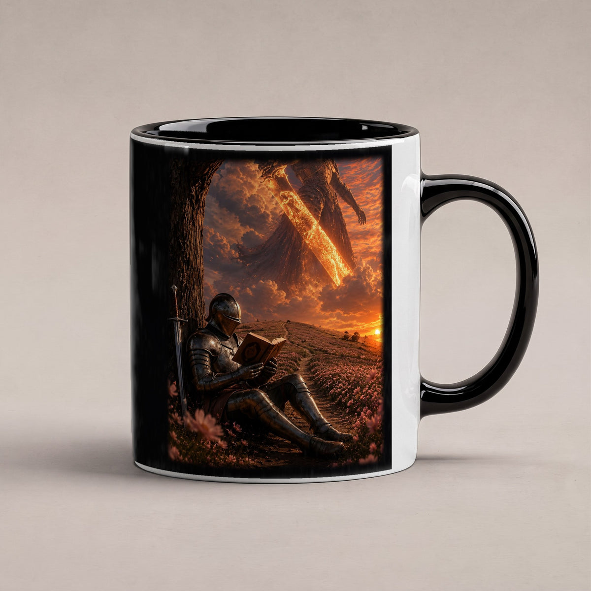 Die Feuerlegende – Tasse innen schwarz, freigestellt