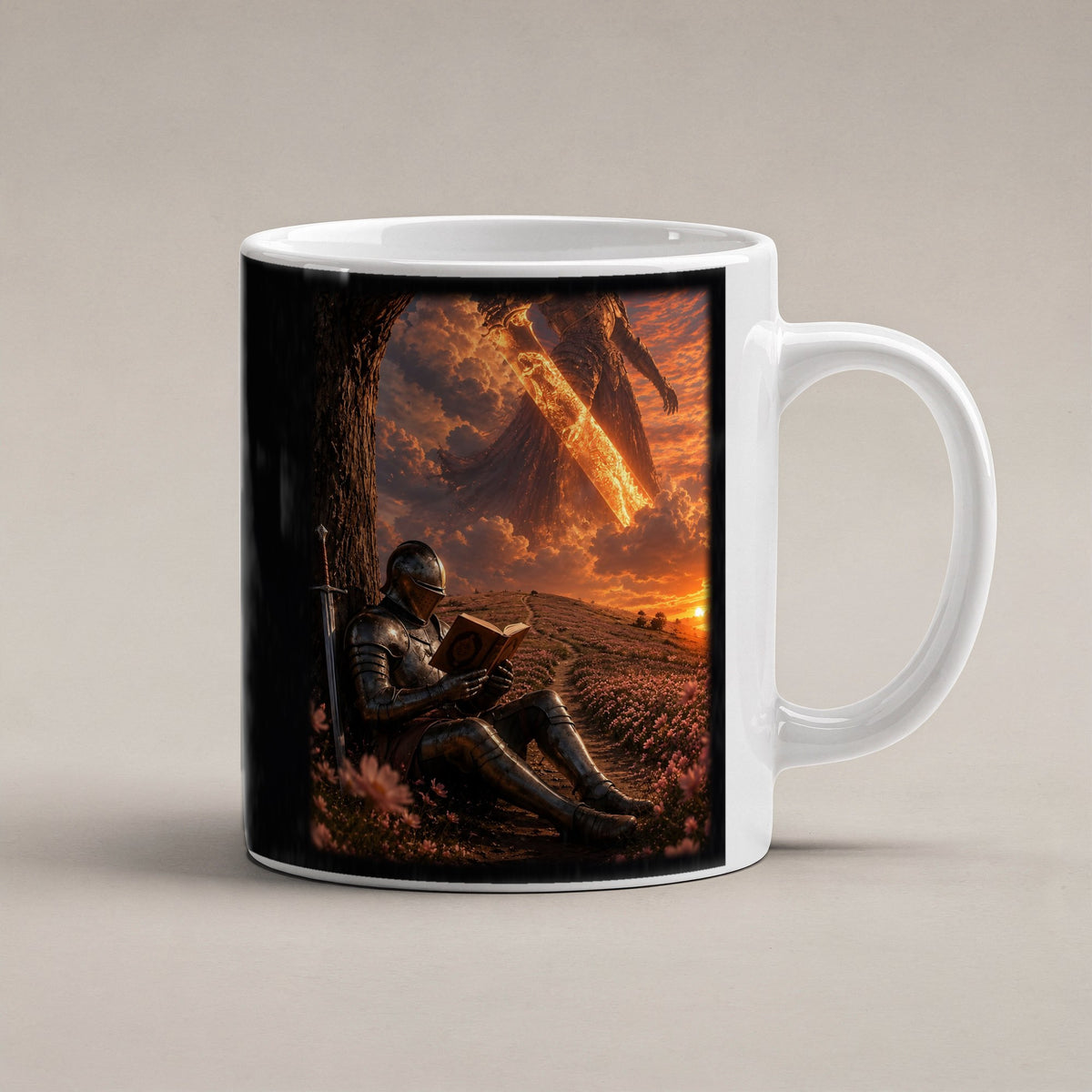Die Feuerlegende – weiße Tasse, freigestellt