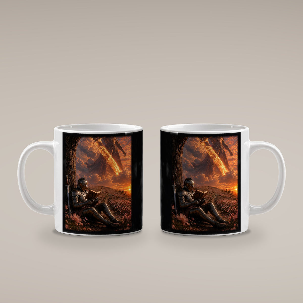Die Feuerlegende – weiße Tasse, beide Seiten bedruckt