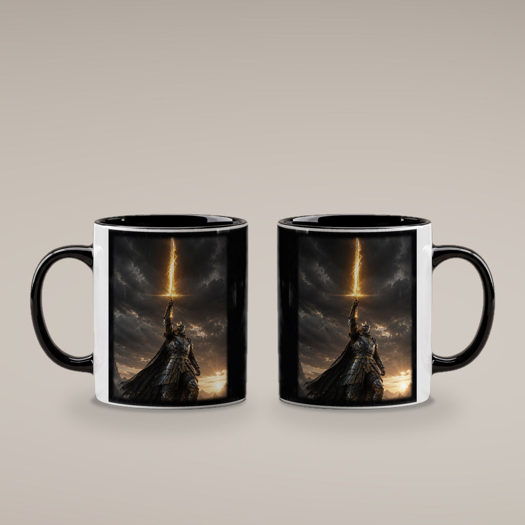 Die Sonnenklinge – Tasse innen schwarz, beide Seiten bedruckt