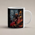 Die Dame in Rot – weiße Tasse, freigestellt