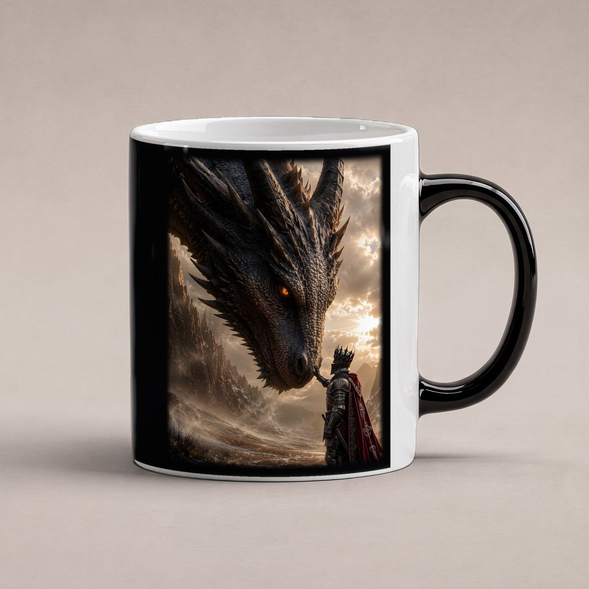 Auge in Auge – Black Edition Zaubertasse mit Motiv (heiß), freigestellt