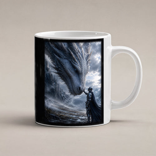 Drachenkönigin – weiße Tasse, freigestellt