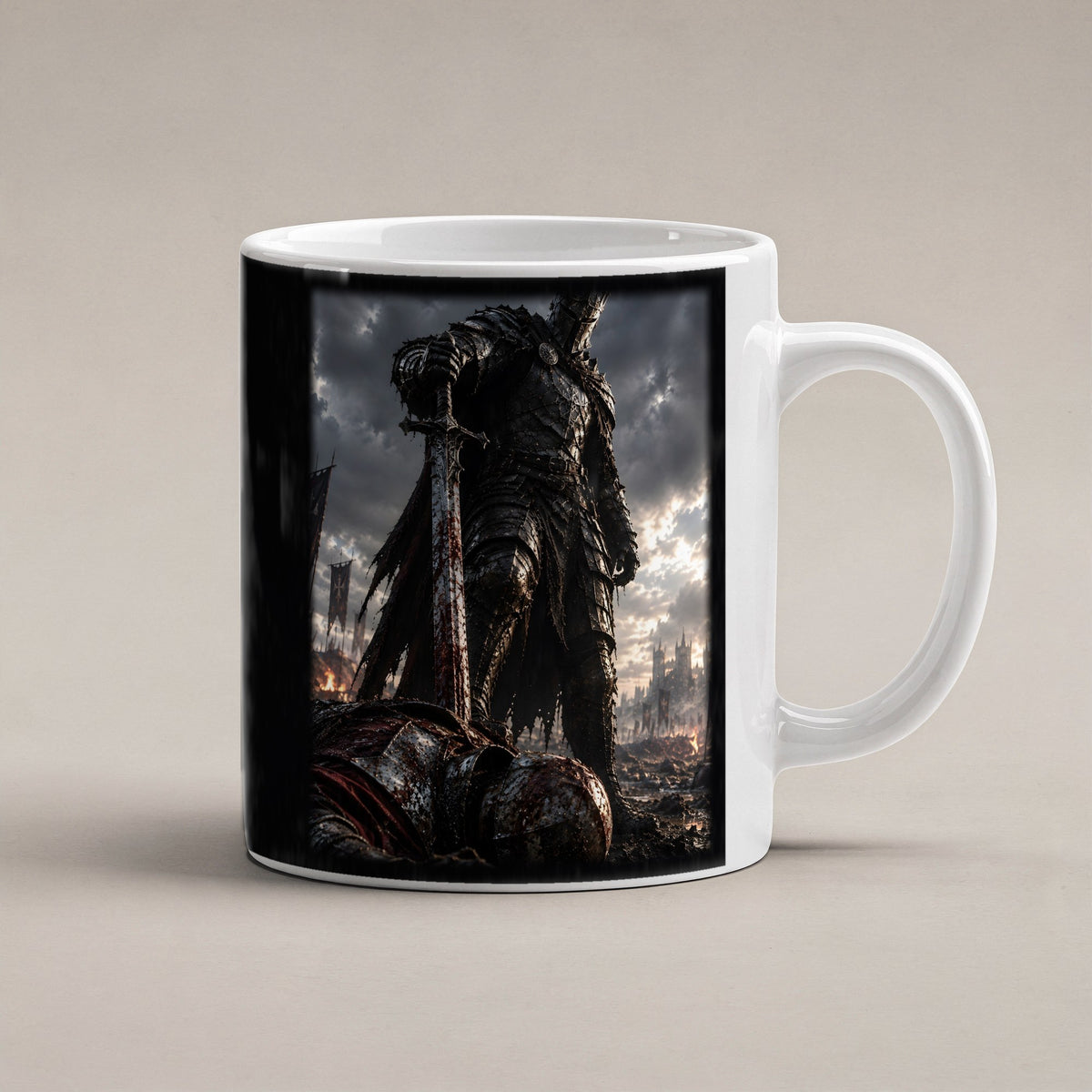 Der Sieger – weiße Tasse, freigestellt