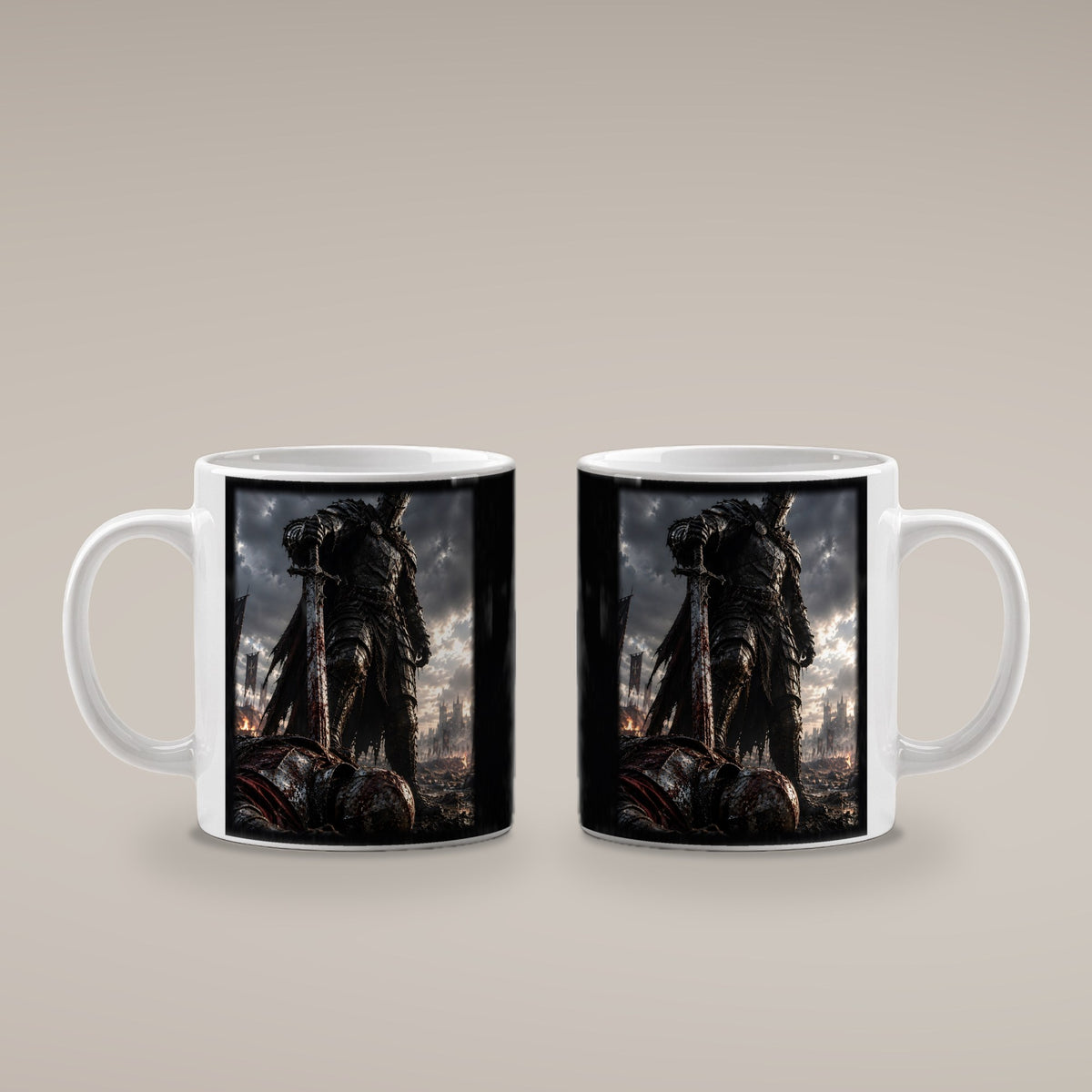 Der Sieger – weiße Tasse, beide Seiten bedruckt
