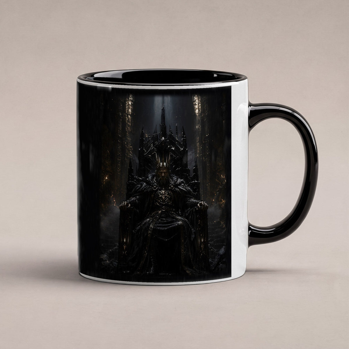 Der Dunkle Thron – Tasse innen schwarz, freigestellt