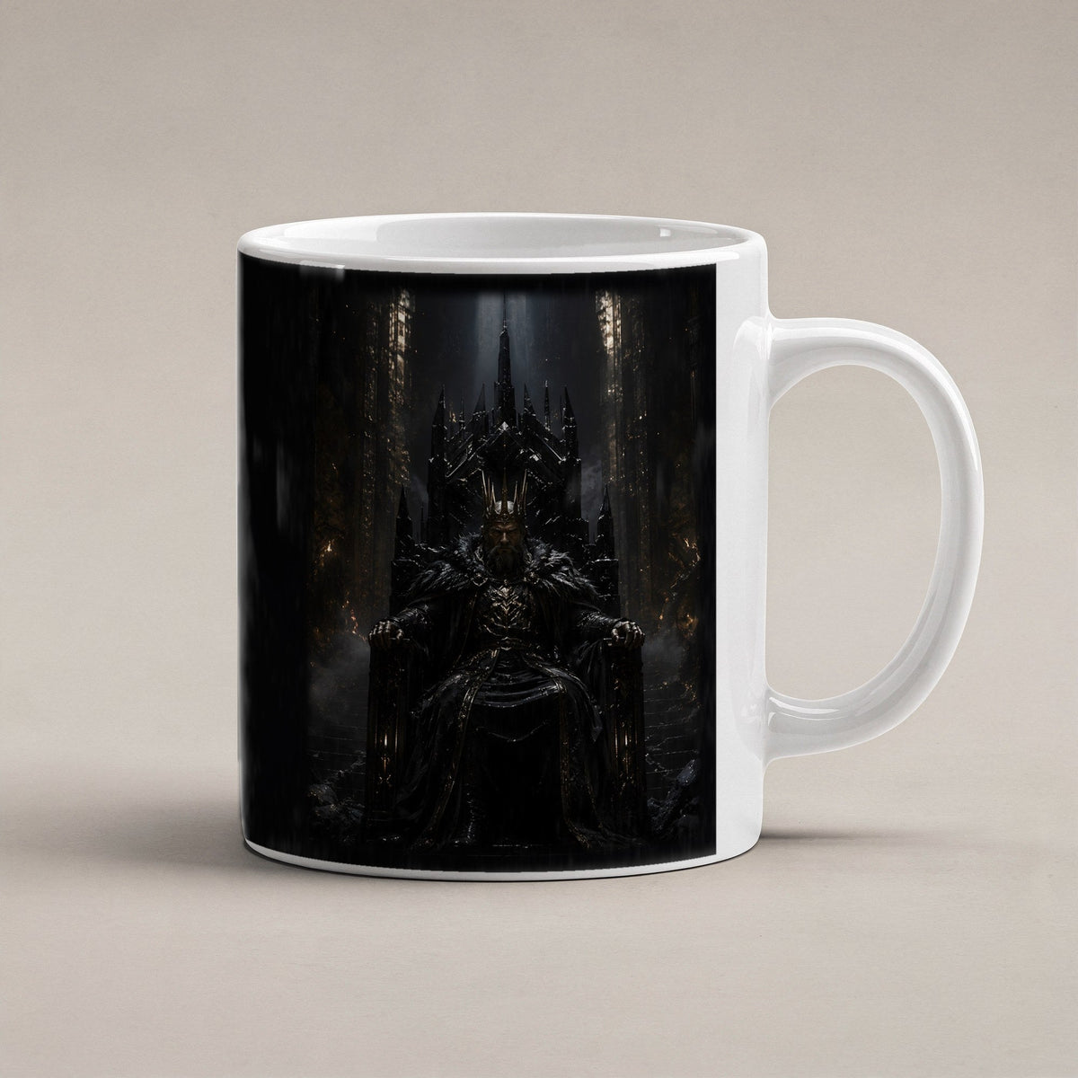 Der Dunkle Thron – weiße Tasse, freigestellt