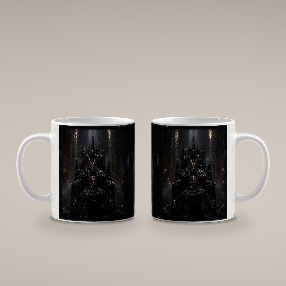 Der Dunkle Thron – weiße Tasse, beide Seiten bedruckt