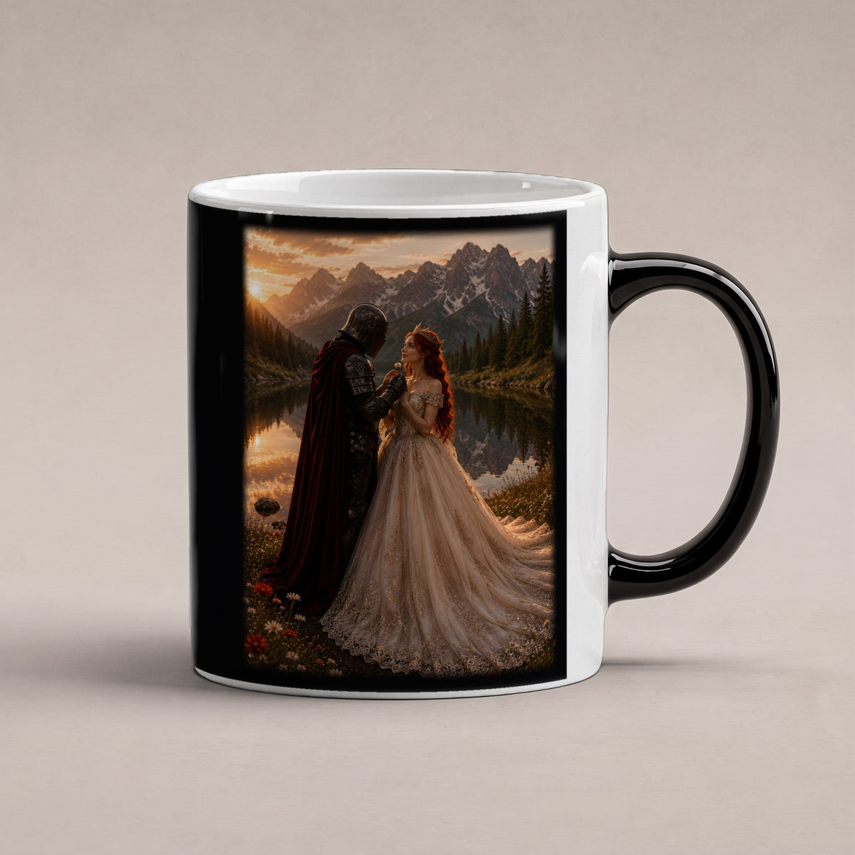 Das Versprechen – Black Edition Zaubertasse mit Motiv (heiß), freigestellt