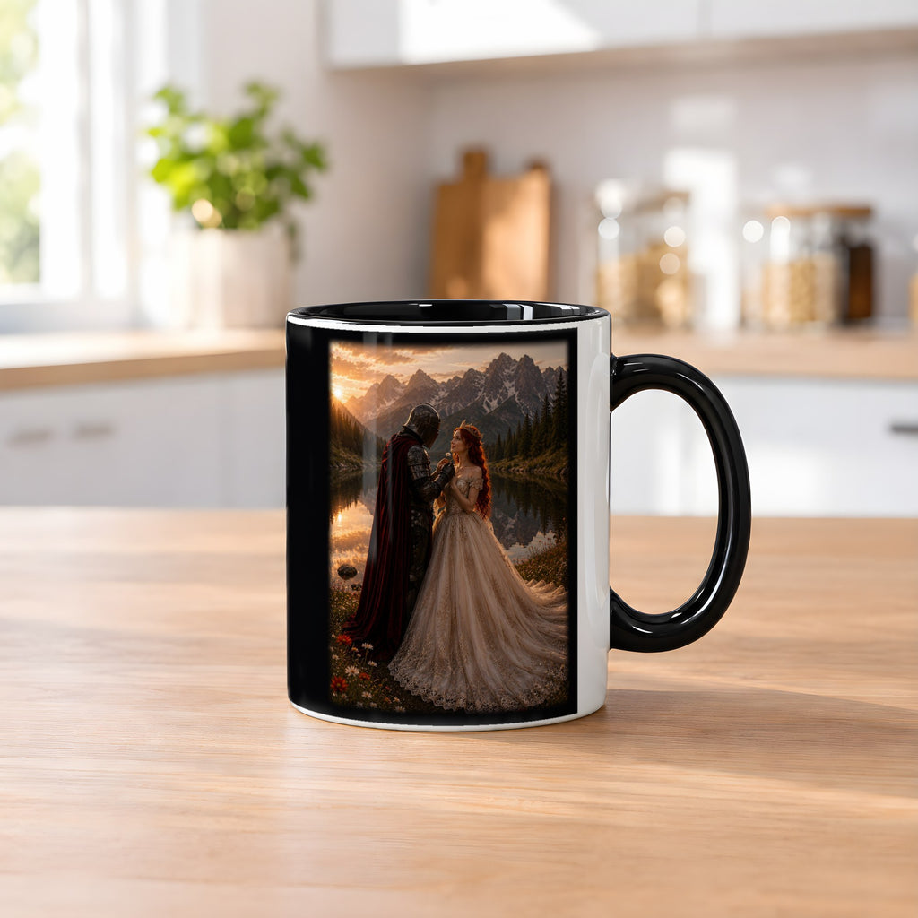 Das Versprechen – Tasse innen schwarz, auf dem Küchentresen