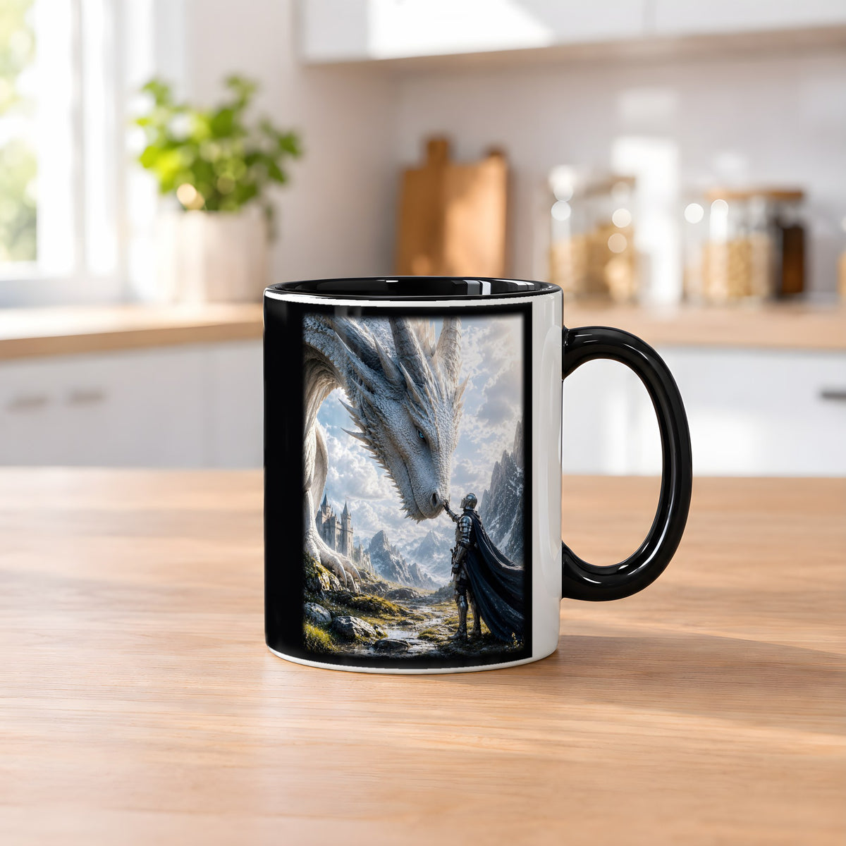 Das Vertrauen – Tasse innen schwarz, auf dem Küchentresen