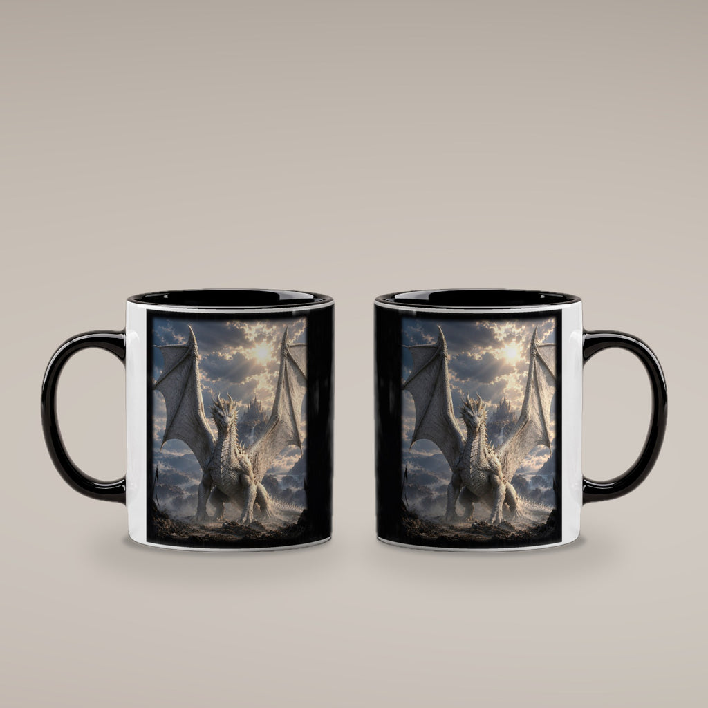 Der Elfenbeindrache – Tasse innen schwarz, beide Seiten bedruckt