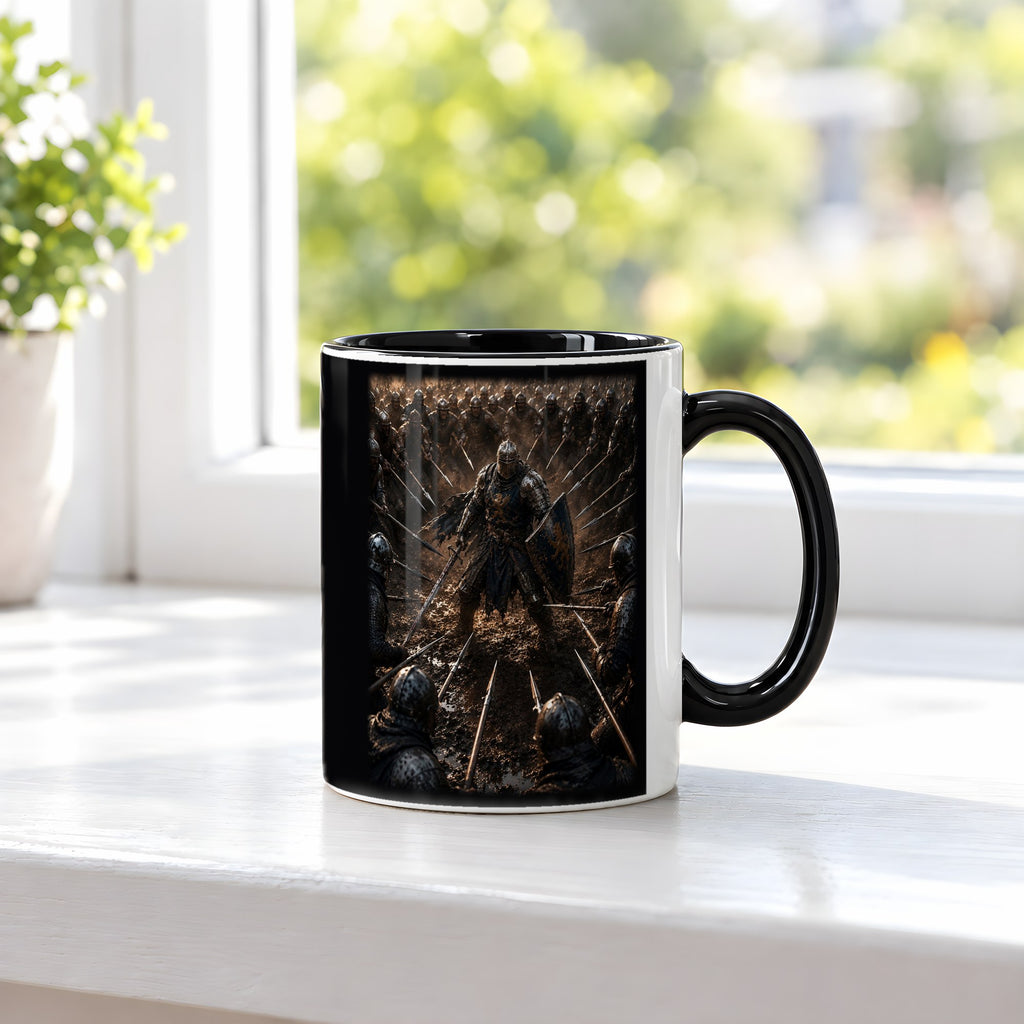 Einer gegen alle – Tasse innen schwarz, auf der Fensterbank