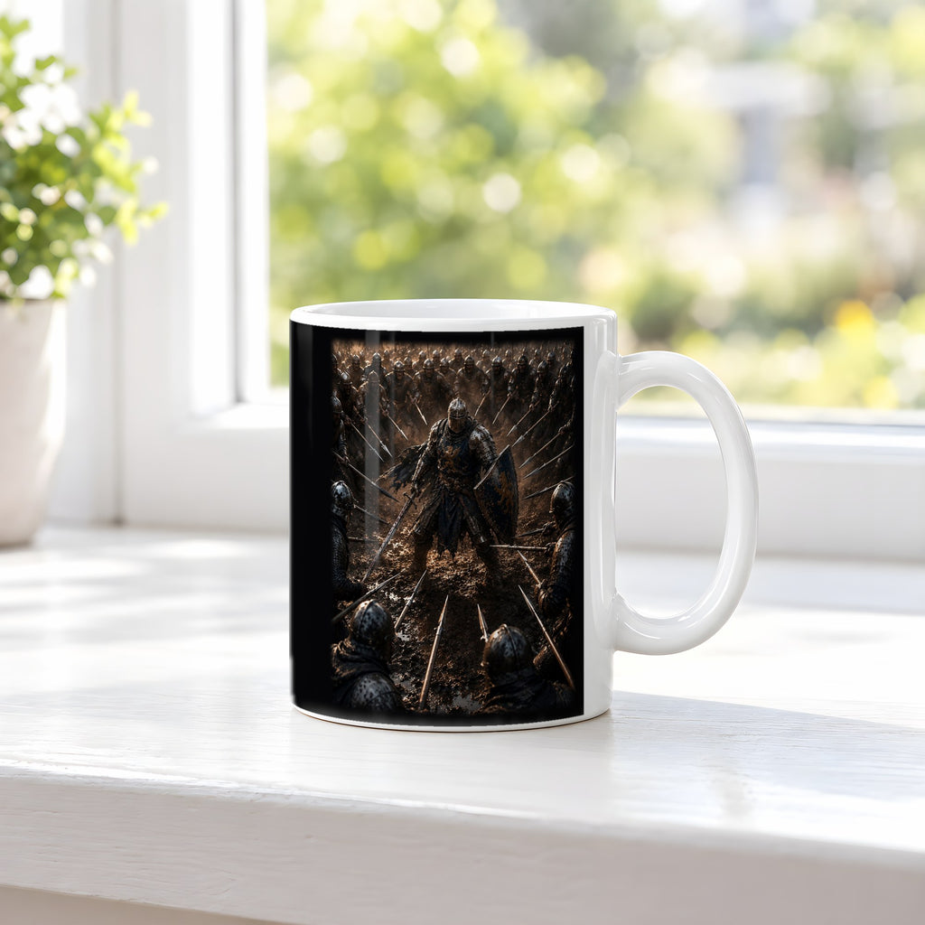 Einer gegen alle – weiße Tasse, auf der Fensterbank