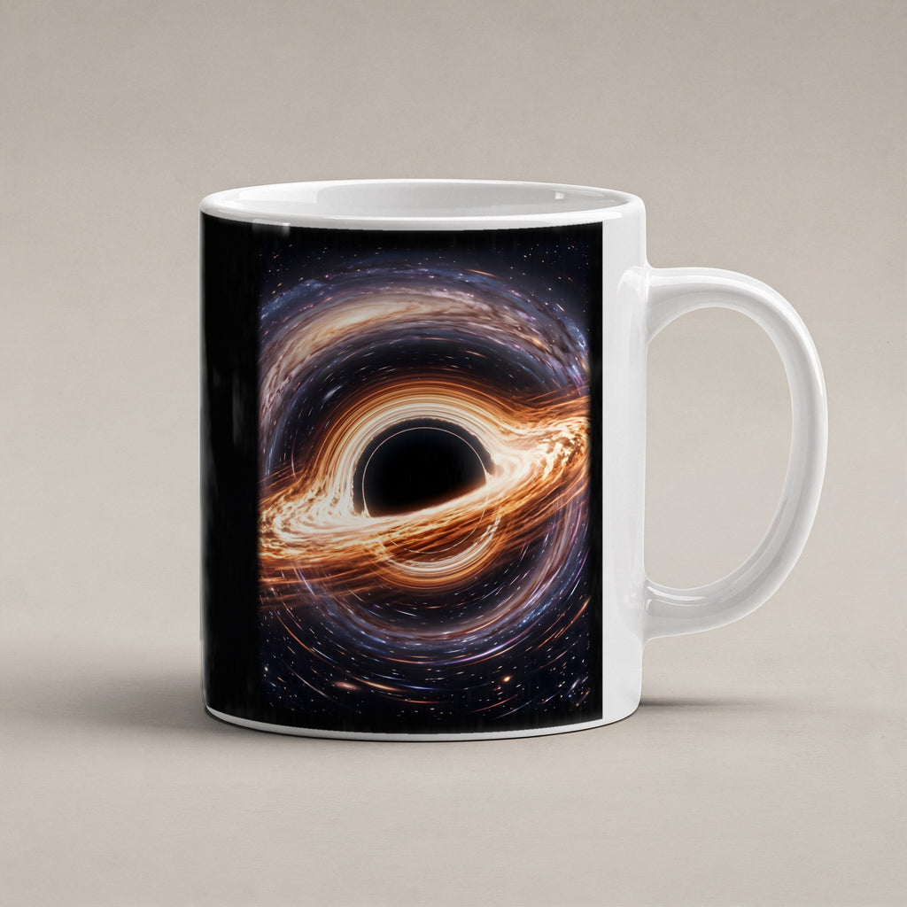 Ereignishorizont – weiße Tasse, freigestellt