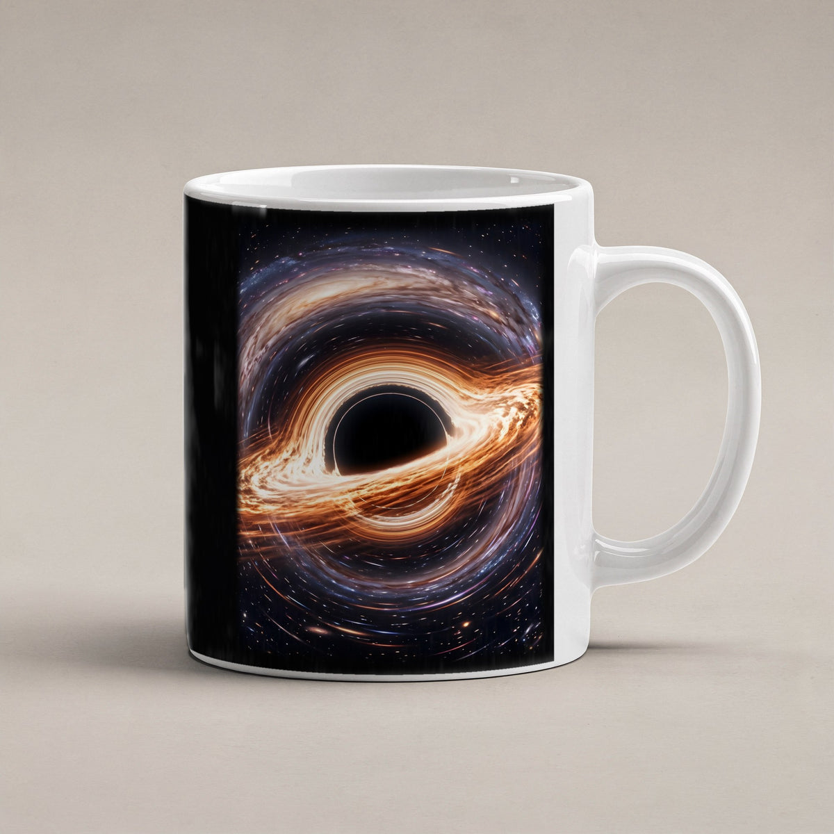 Ereignishorizont – weiße Tasse, freigestellt