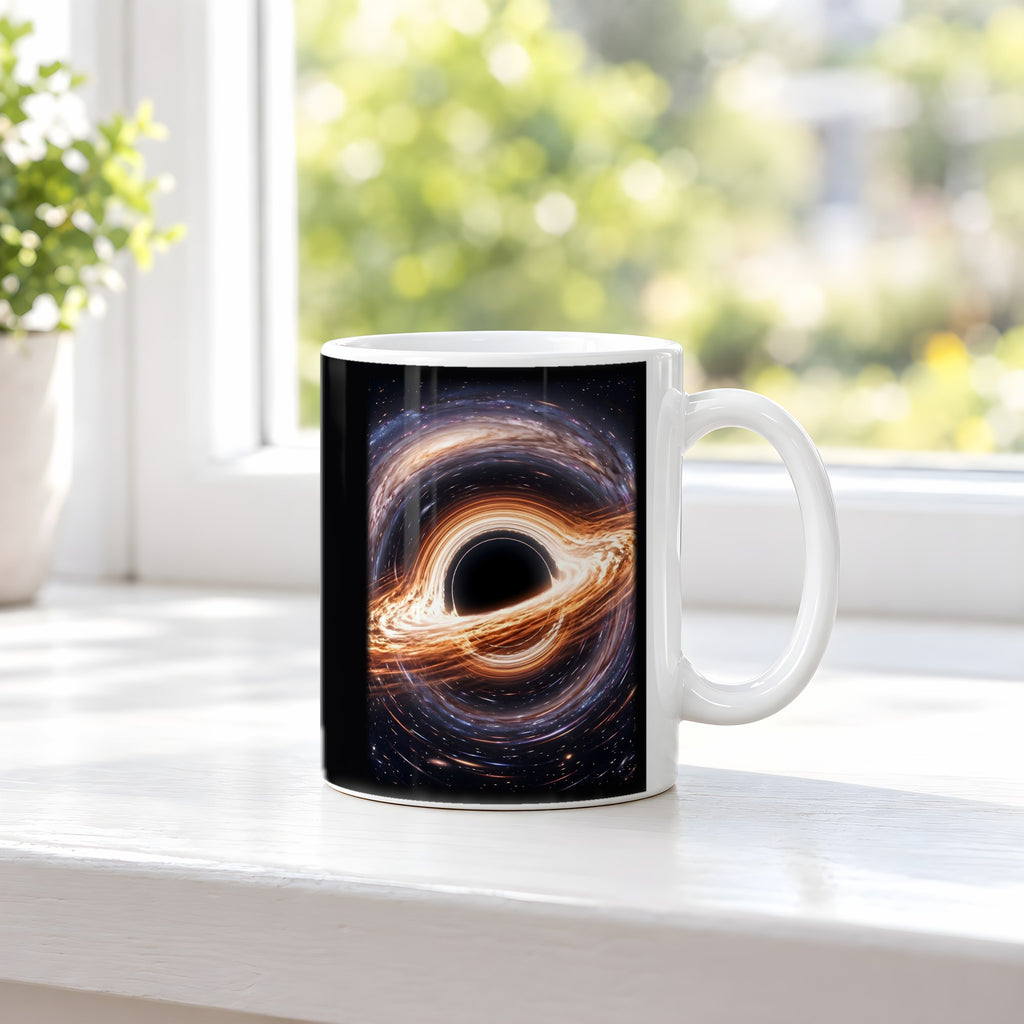 Ereignishorizont – weiße Tasse, auf der Fensterbank