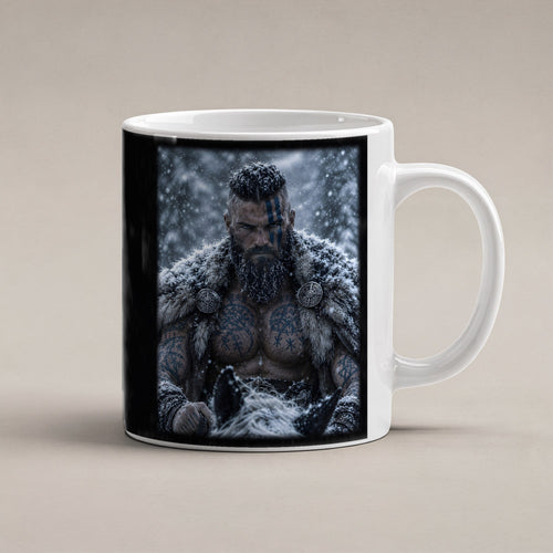 Der Eiskrieger – weiße Tasse, freigestellt