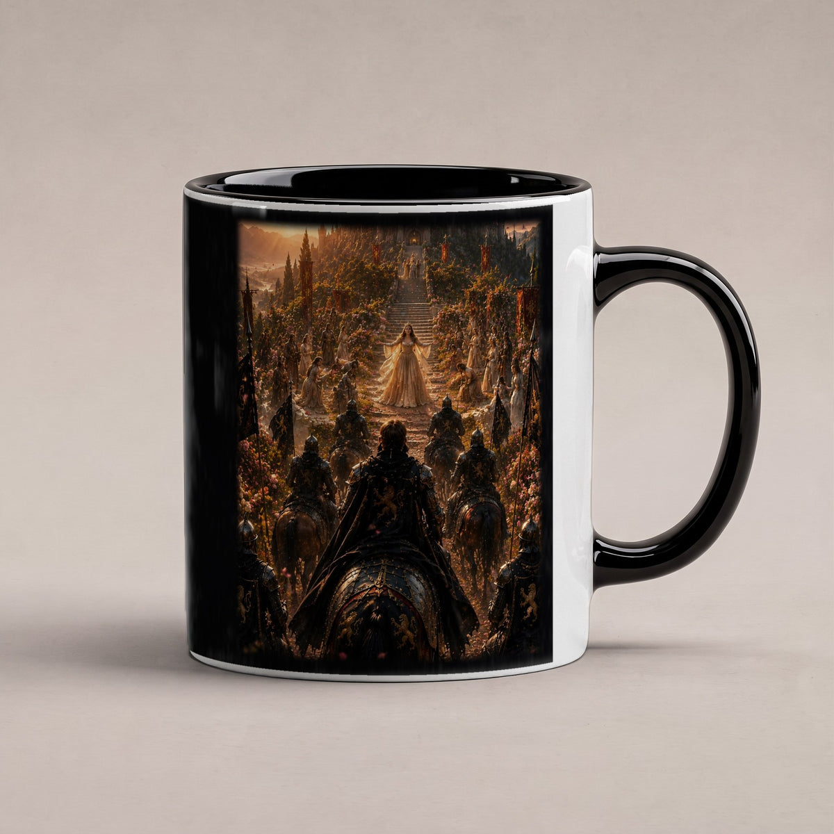 Der Empfang – Tasse innen schwarz, freigestellt