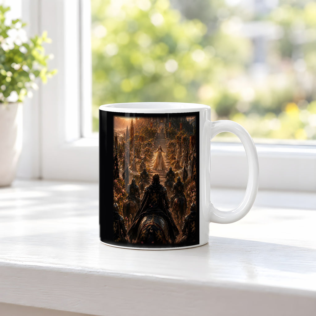 Der Empfang – weiße Tasse, auf der Fensterbank