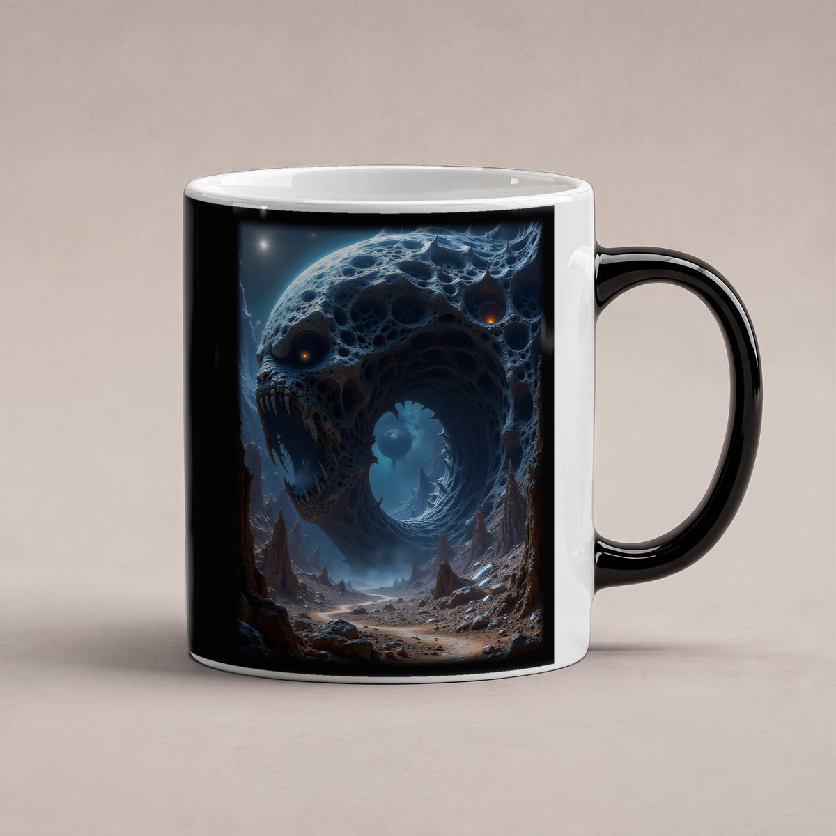 Der Ewige Schlund – Black Edition Zaubertasse mit Motiv (heiß), freigestellt