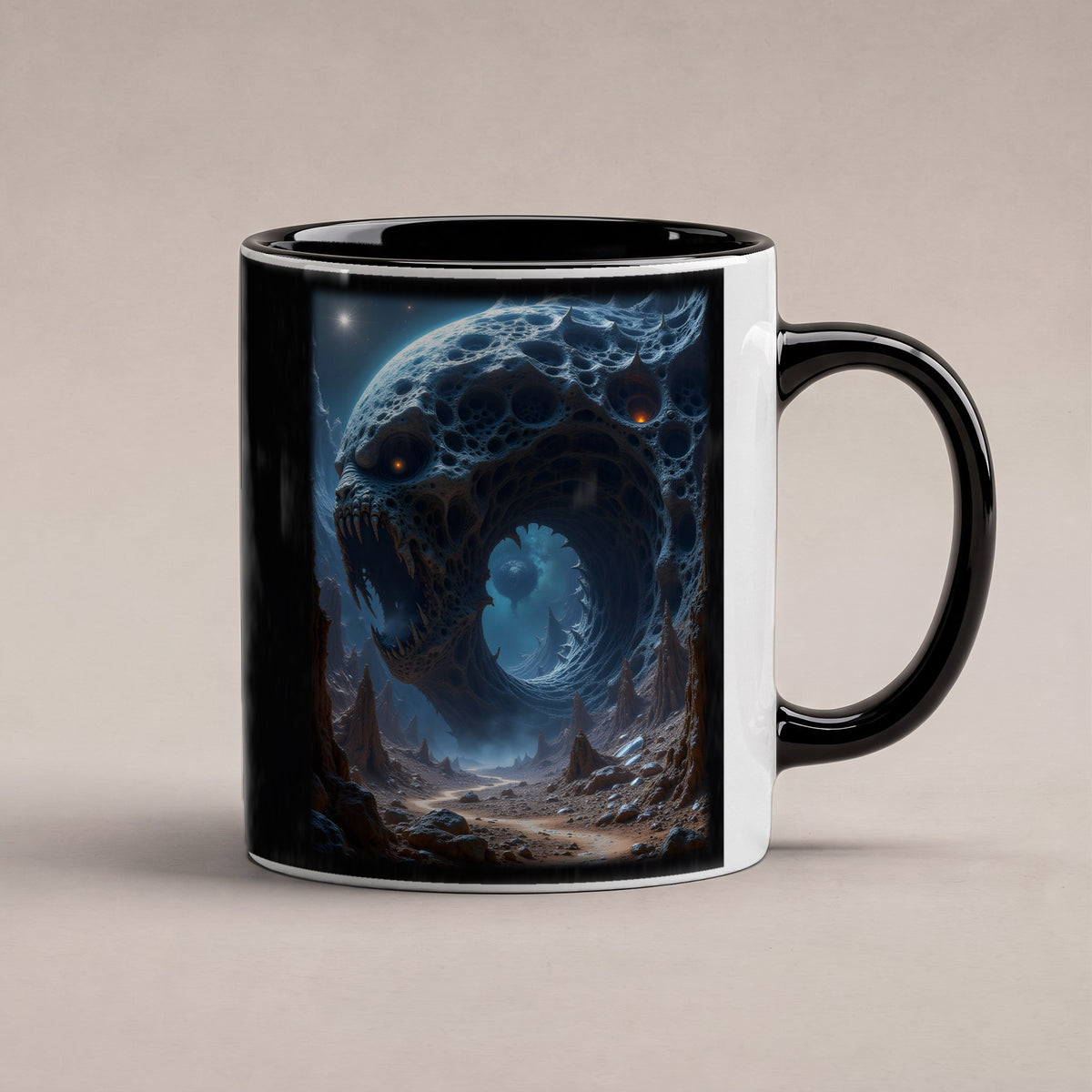 Der Ewige Schlund – Tasse innen schwarz, freigestellt