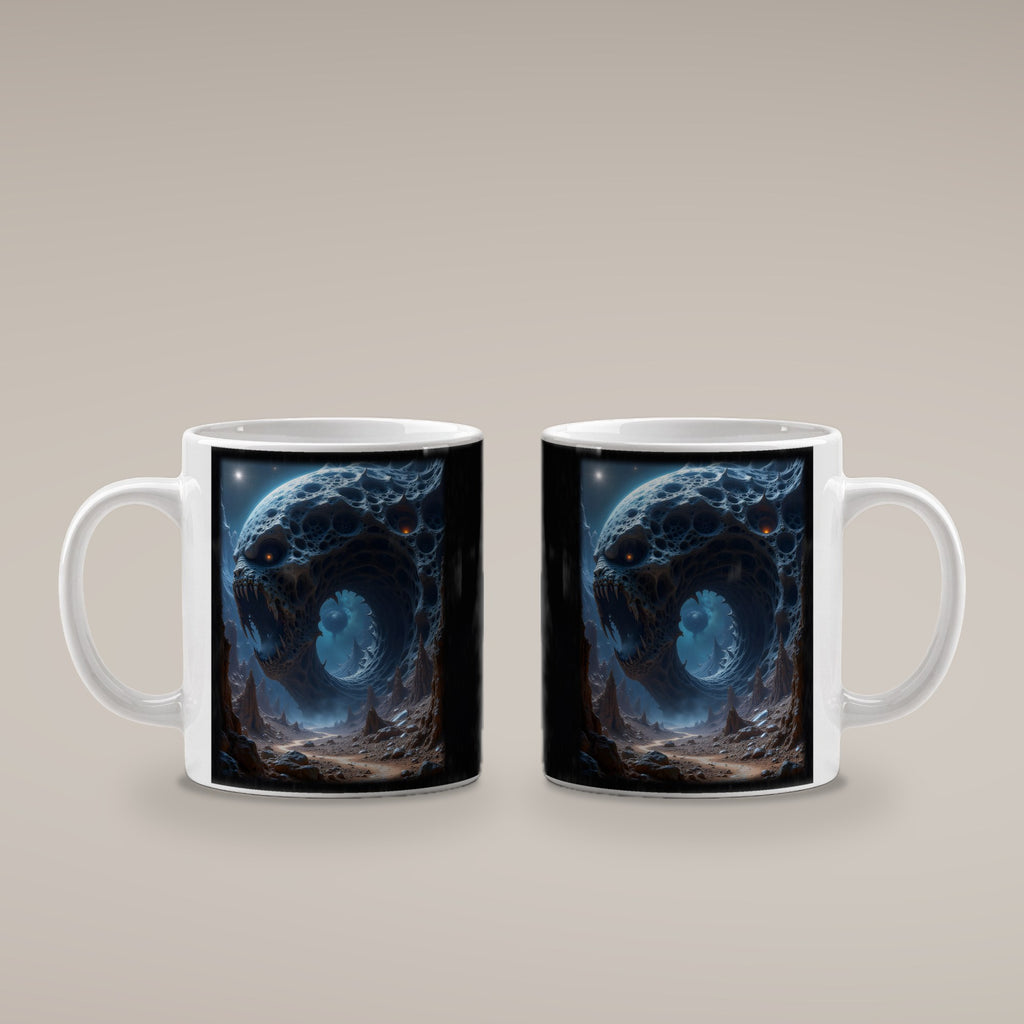 Der Ewige Schlund – weiße Tasse, beide Seiten bedruckt