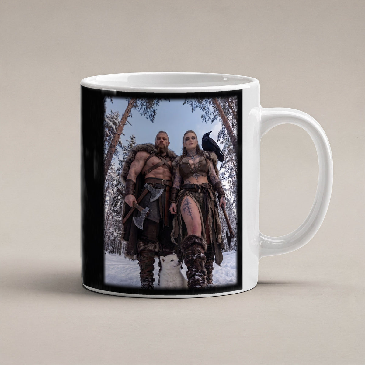 Der erste Winter – weiße Tasse, freigestellt