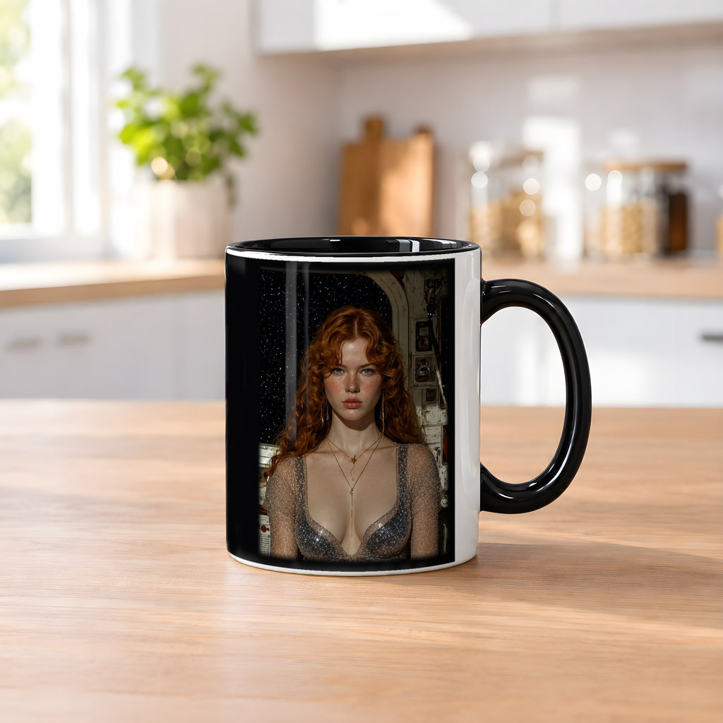 Sternenbrand – Tasse innen schwarz, auf dem Küchentresen