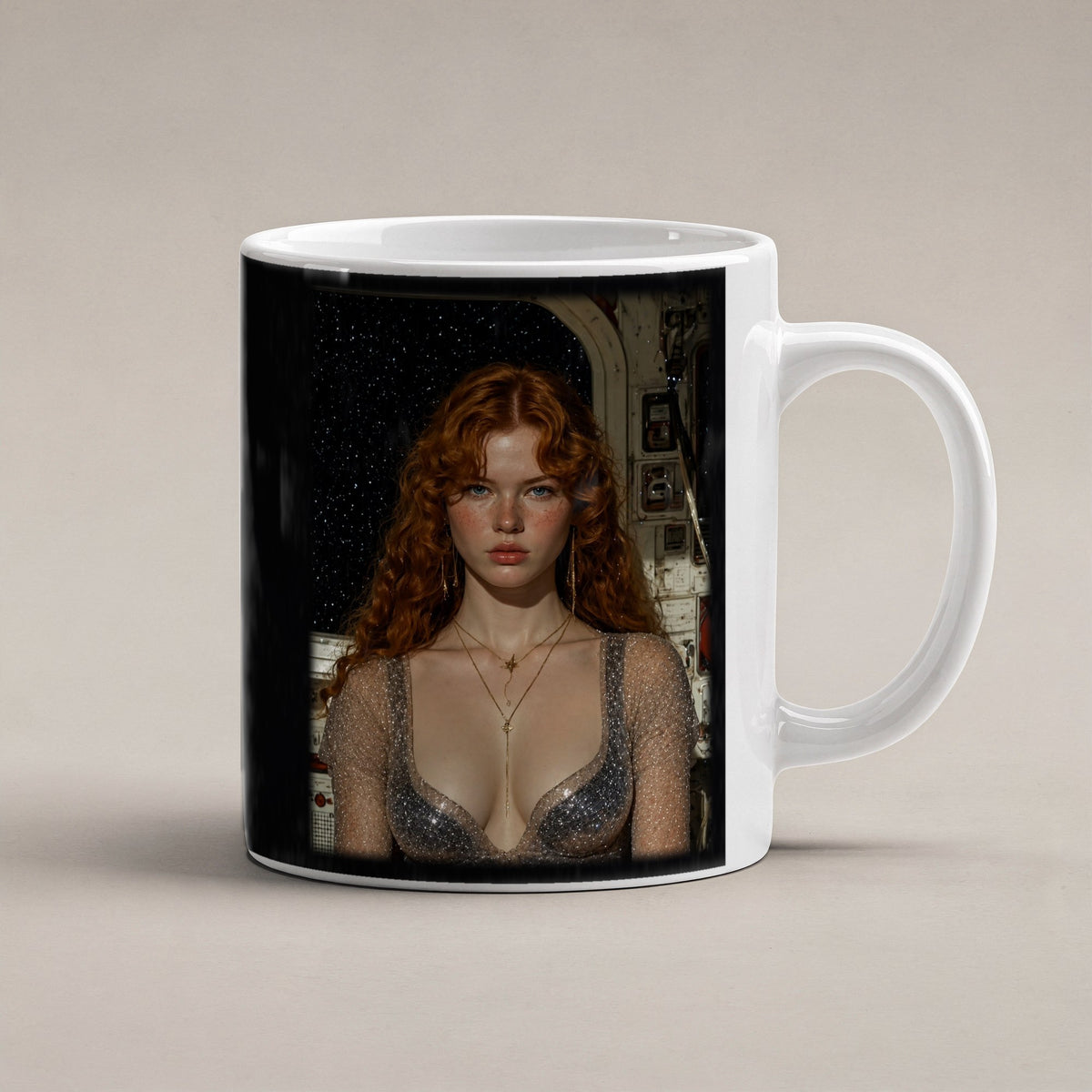 Sternenbrand – weiße Tasse, freigestellt