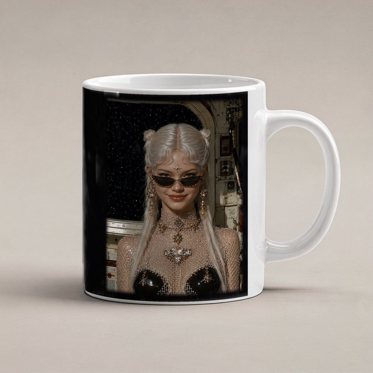 Frostfeuer – weiße Tasse, freigestellt