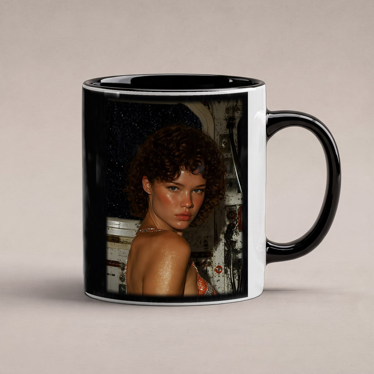 Goldrausch – Tasse innen schwarz, freigestellt