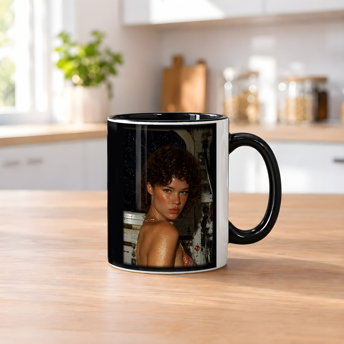 Goldrausch – Tasse innen schwarz, auf dem Küchentresen