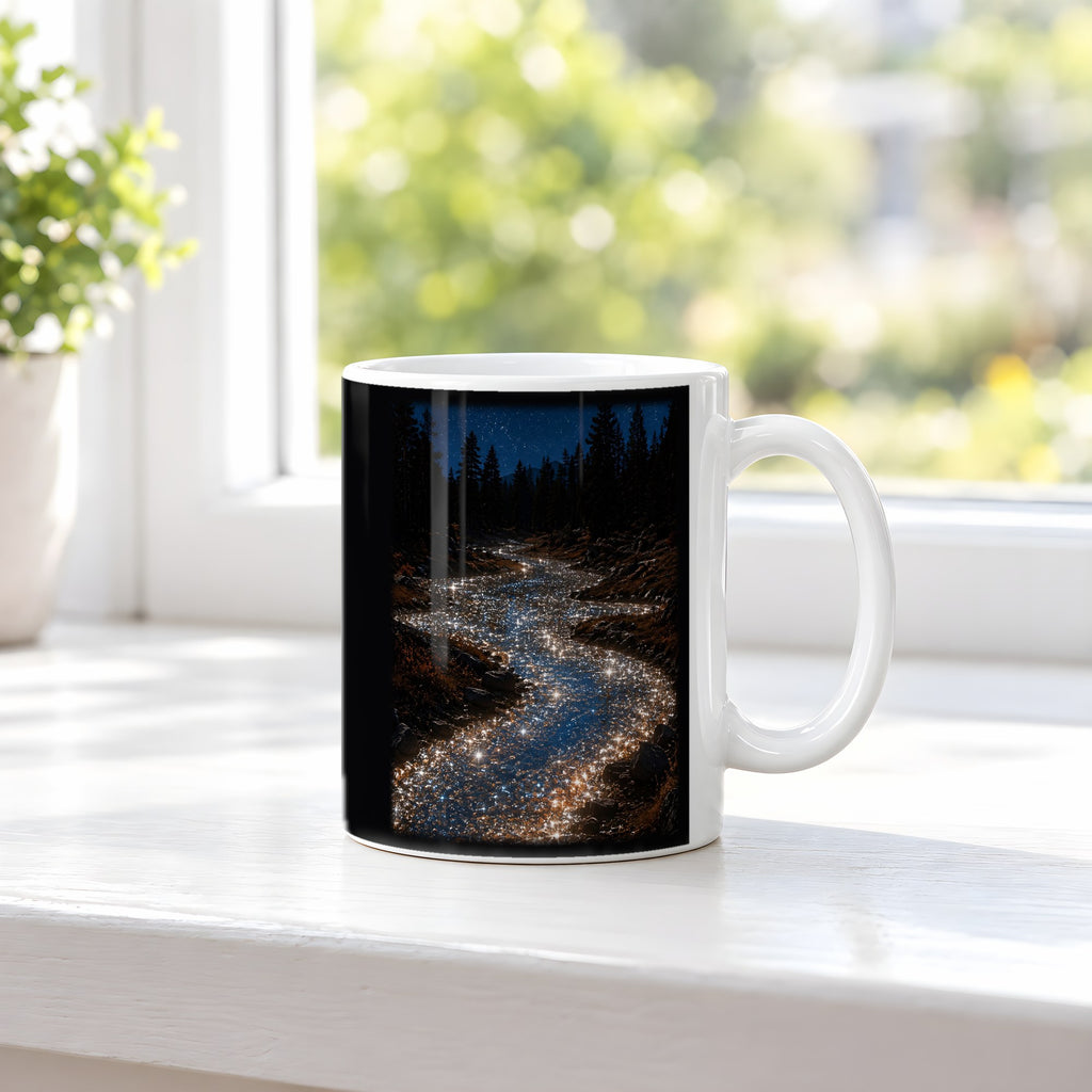 Sternenader – weiße Tasse, auf der Fensterbank
