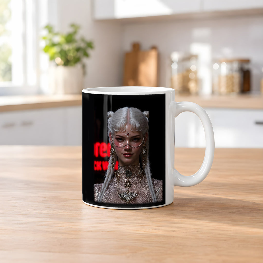 Blutrubin – weiße Tasse, auf dem Küchentresen