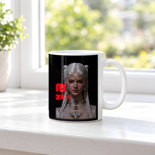 Blutrubin – weiße Tasse, auf der Fensterbank