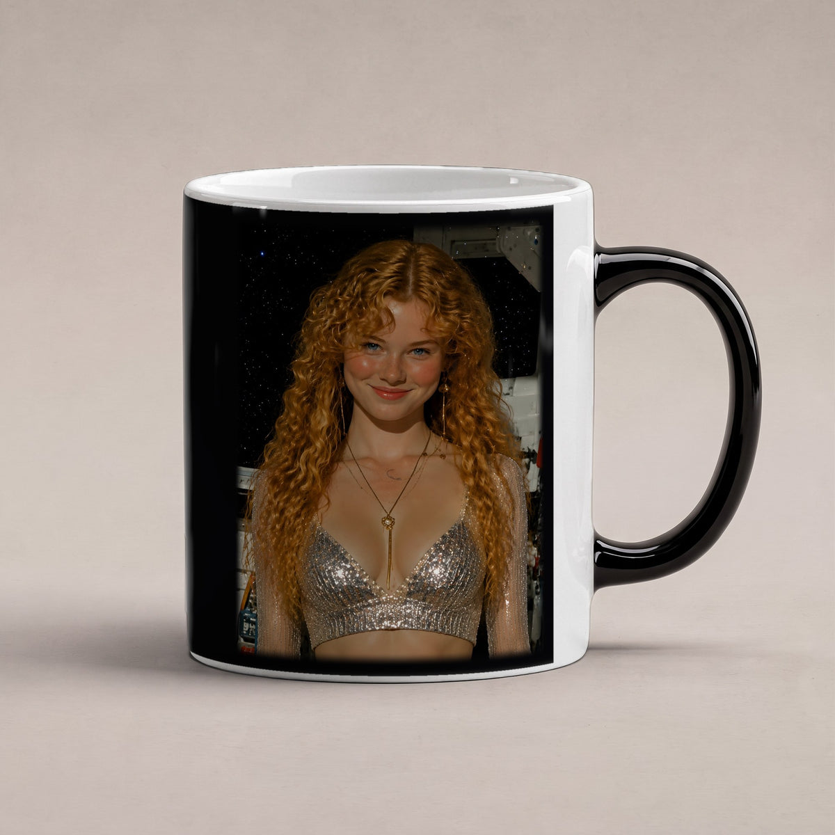 Silberrausch – Black Edition Zaubertasse mit Motiv (heiß), freigestellt