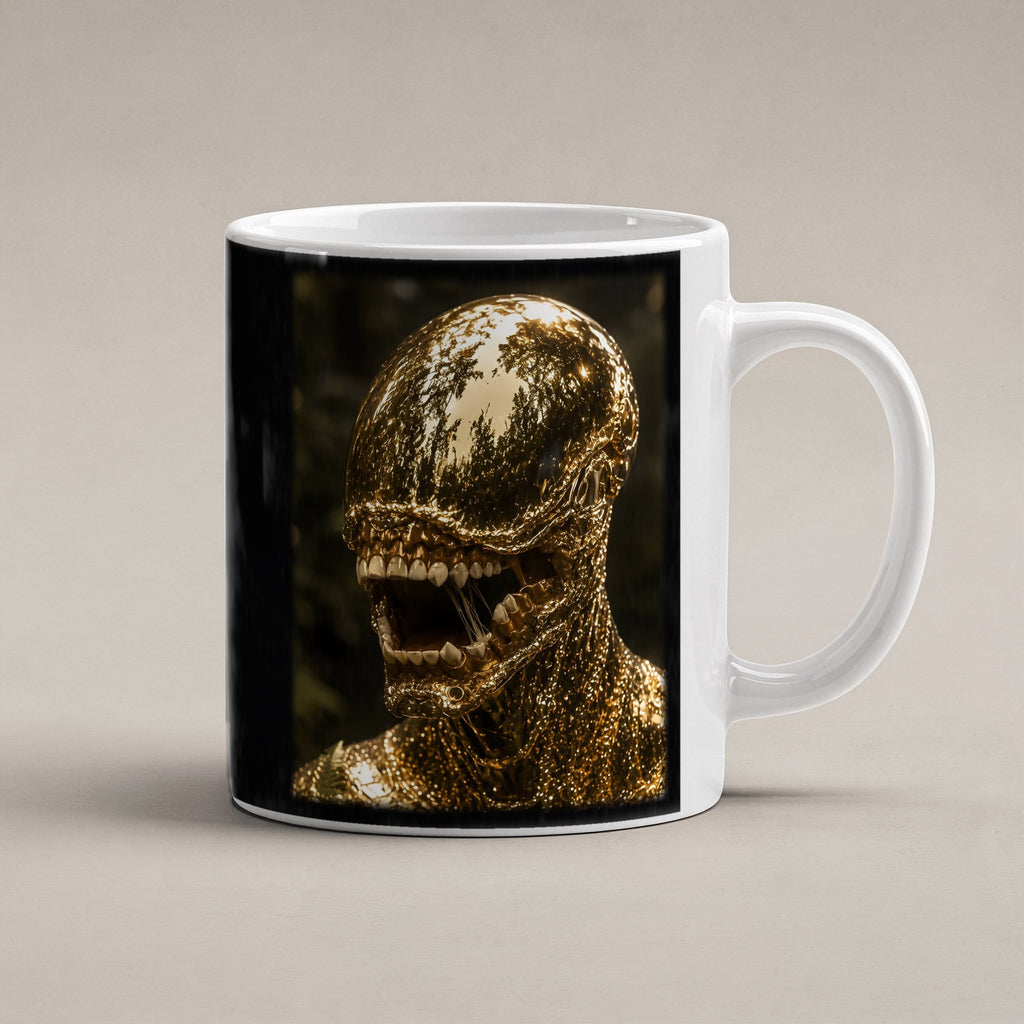 Goldbestie – weiße Tasse, freigestellt
