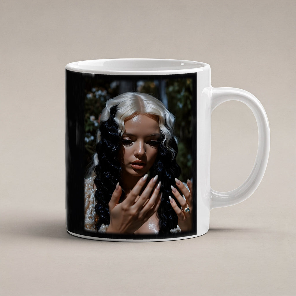 Nachtfürstin – weiße Tasse, freigestellt