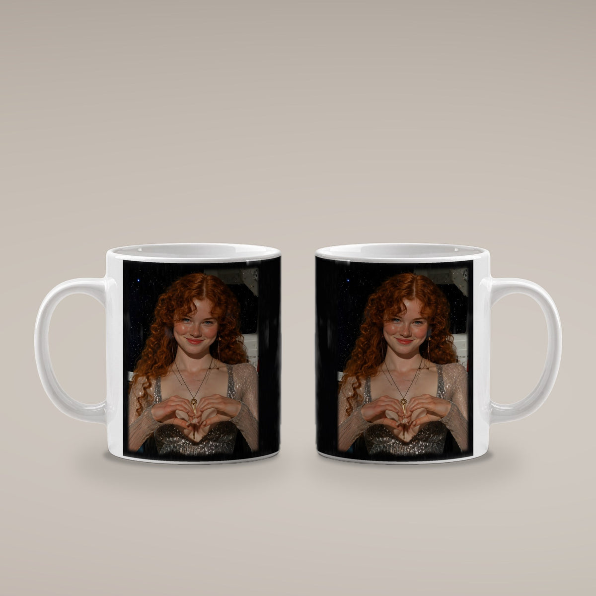 Herzschlag – weiße Tasse, beide Seiten bedruckt