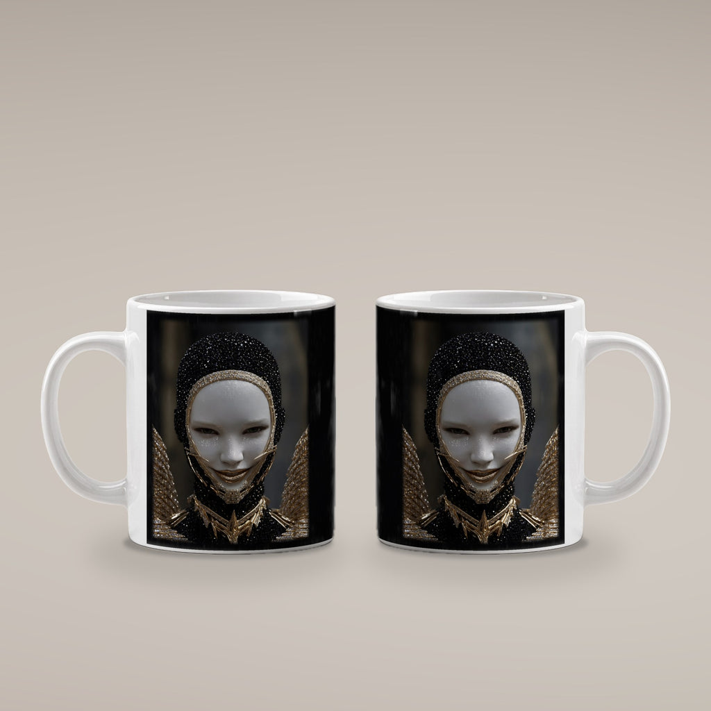 Obsidianengel – weiße Tasse, beide Seiten bedruckt
