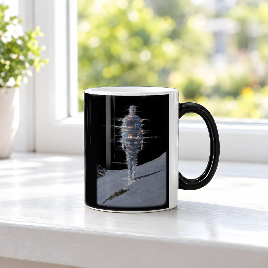 Frostgeist – Black Edition Zaubertasse mit Motiv (heiß), auf der Fensterbank
