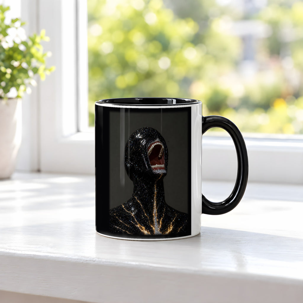 Sternenbruch – Tasse innen schwarz, auf der Fensterbank