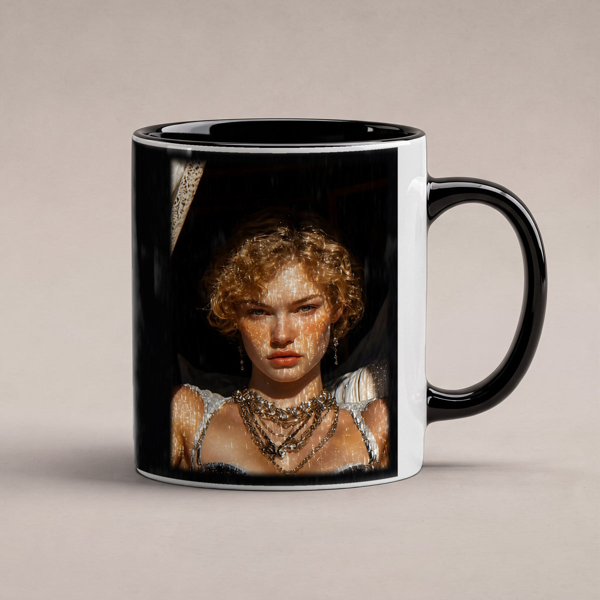 Nachtdiva – Tasse innen schwarz, freigestellt