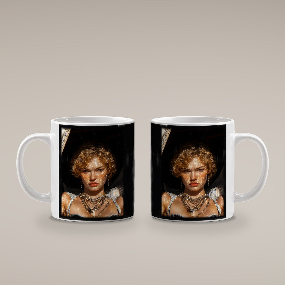 Nachtdiva – weiße Tasse, beide Seiten bedruckt