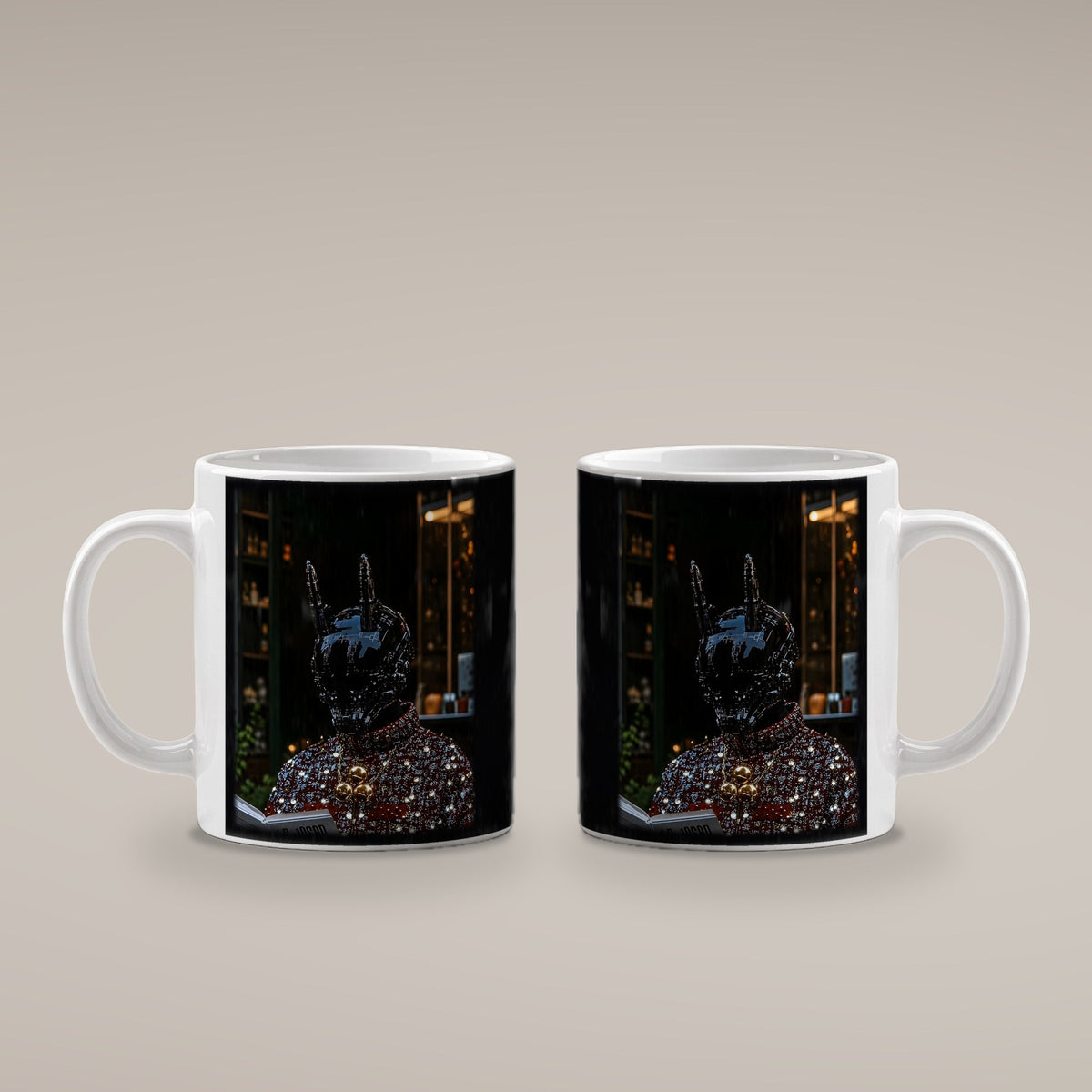 Der Alchemist – weiße Tasse, beide Seiten bedruckt