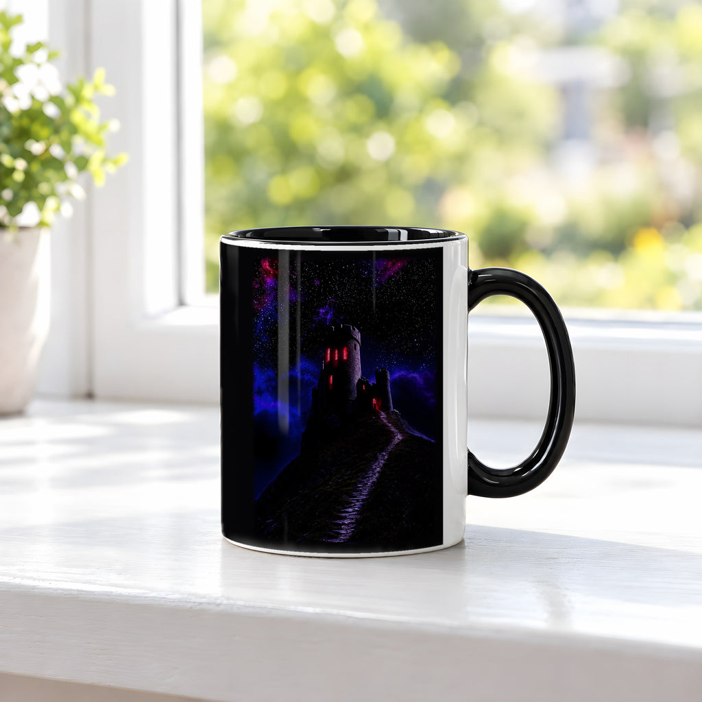 Schattenburg – Tasse innen schwarz, auf der Fensterbank