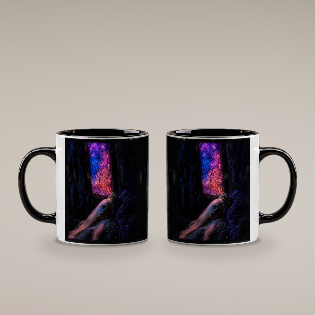 Die Kristallhöhle – Tasse innen schwarz, beide Seiten bedruckt
